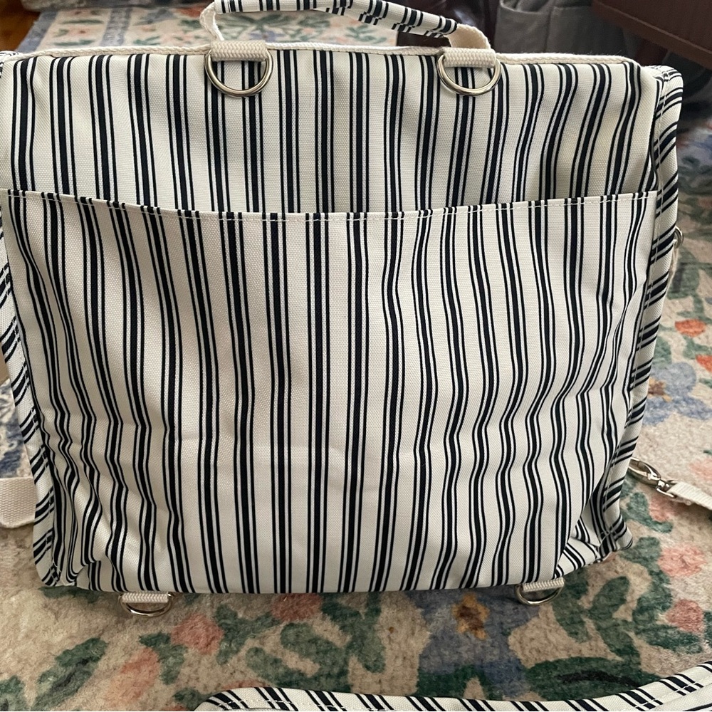 Striped Navy and White Backpack